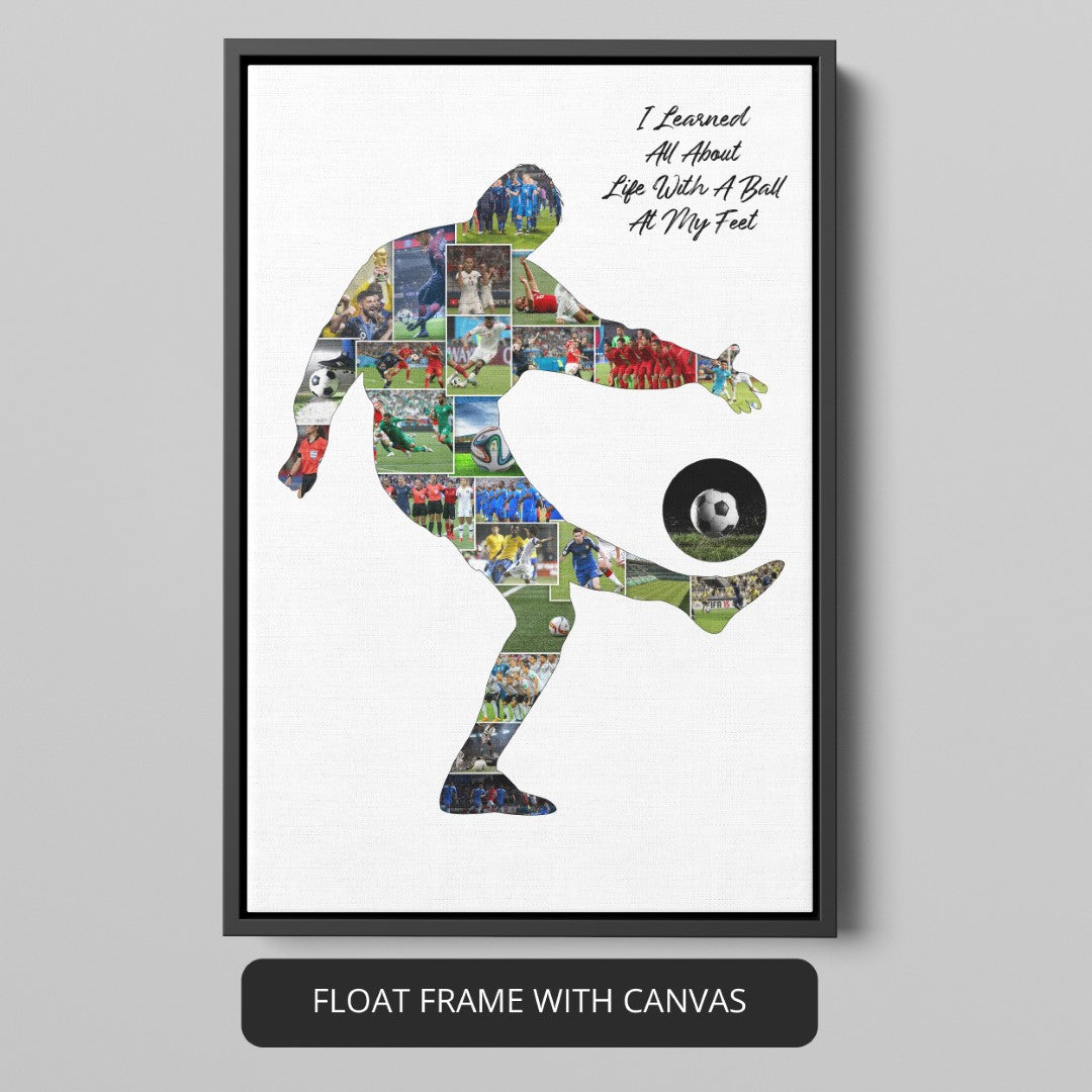 Football wall decor: Showcase your love for the game with a personalized collage