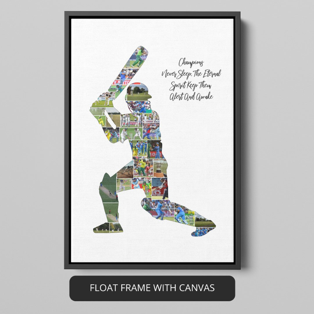 Unique Cricket Gifts: Handcrafted Personalized Photo Collage for Cricket Fans