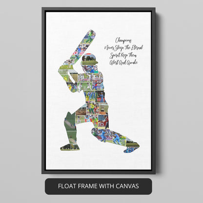 Unique Cricket Gifts: Handcrafted Personalized Photo Collage for Cricket Fans