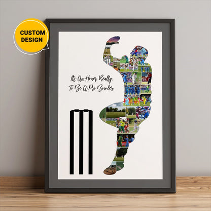 Fun cricket gifts personalized photo collage
