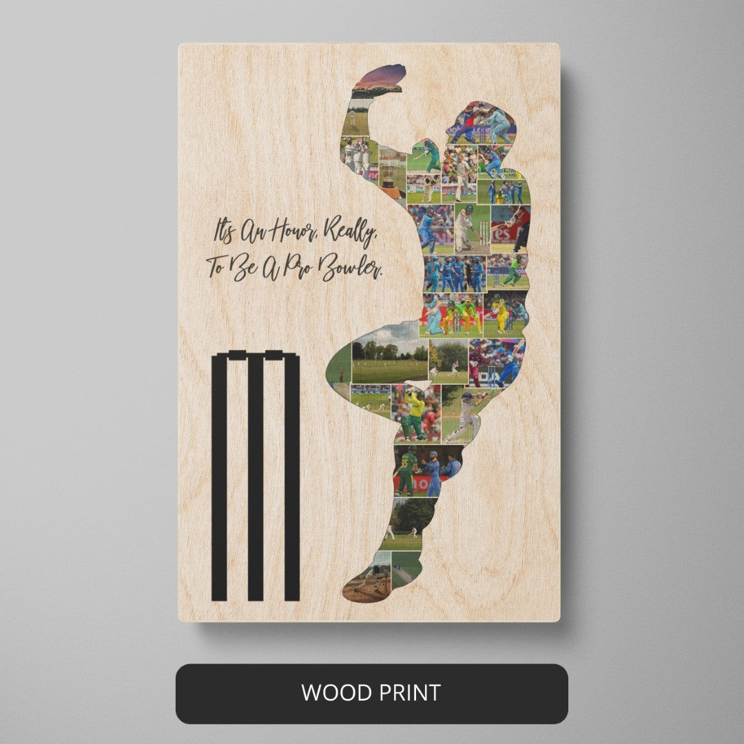 Cricket fan gift ideas captured in a personalized photo collage