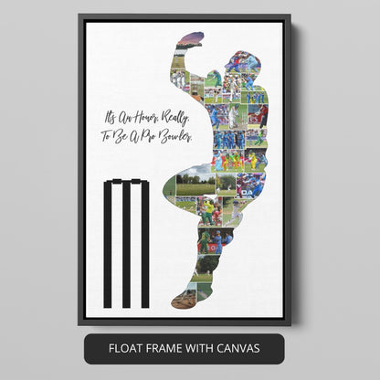 Cricket gifts for dad featured in a personalized photo collage