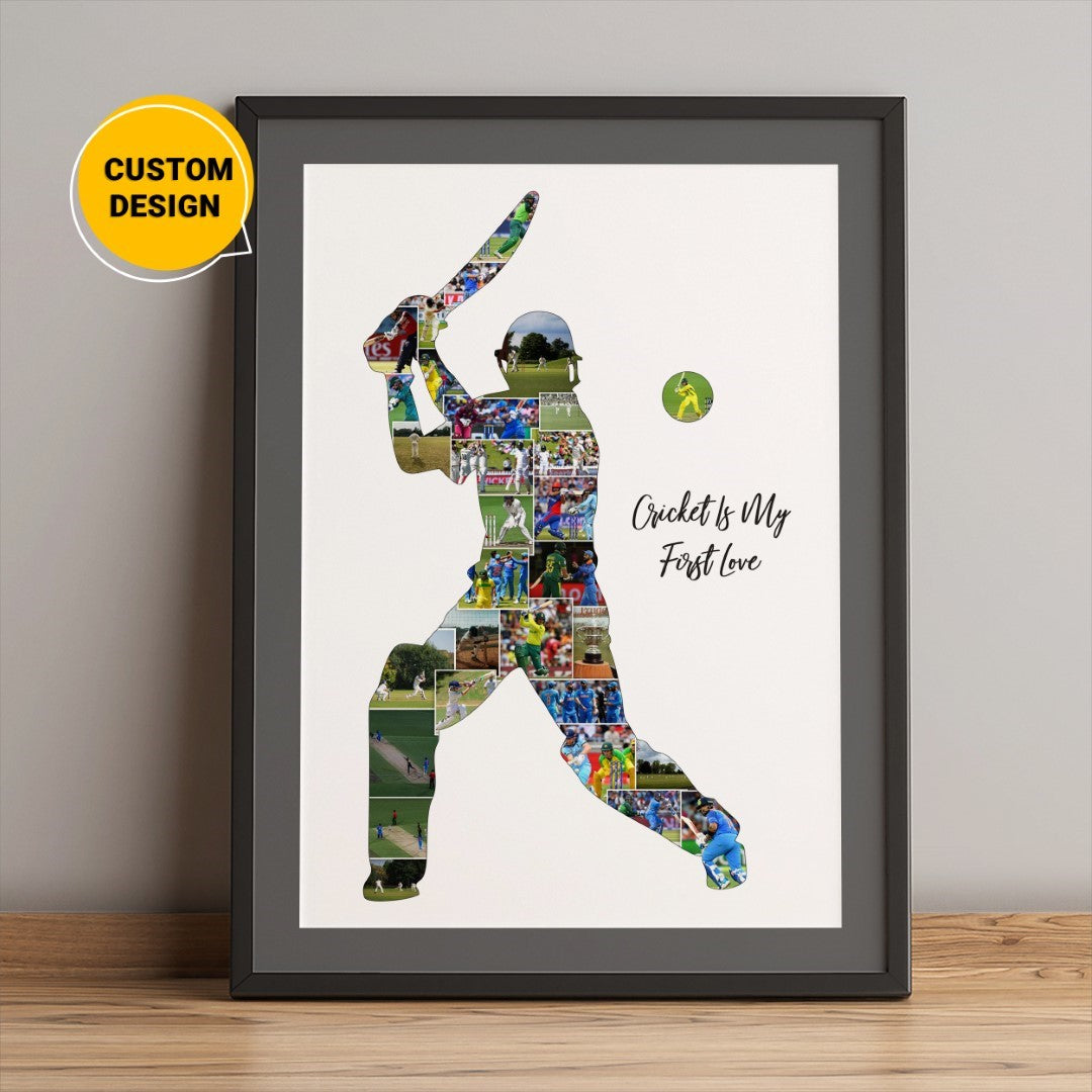 Custom Cricket Photo Collage: Perfect Birthday Gift for Cricket Lovers