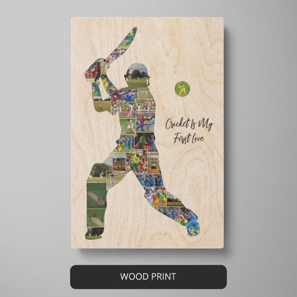 Cricket-Themed Photo Collage: Ideal Cricket Coach Gift Idea