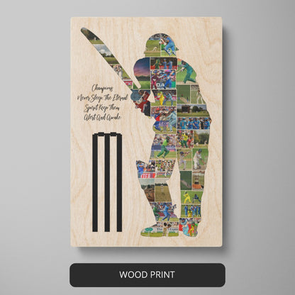 Cricket Coach Gift Ideas - Customized Cricket Photo Collage