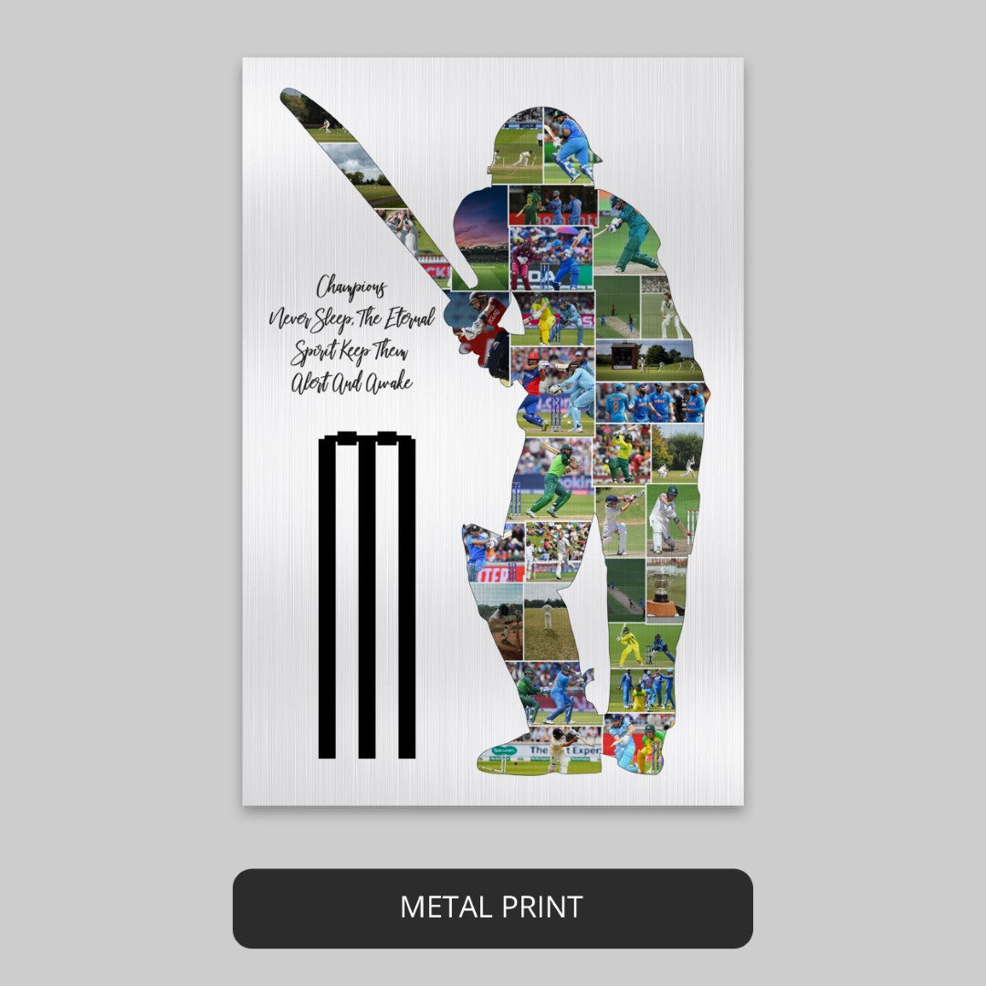 Cricket Lover Gifts - Personalized Cricket Photo Collage for Him