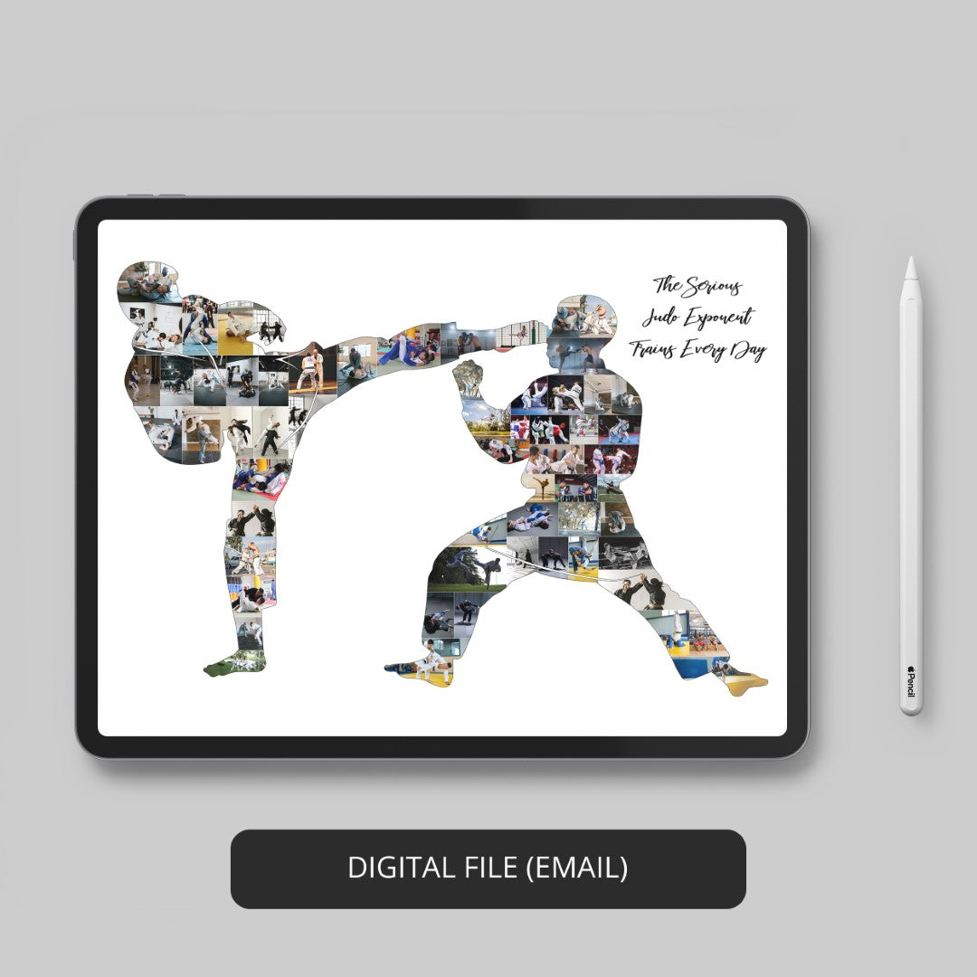 Jiu Jitsu Father's Day Gift: Customized Photo Collage Art