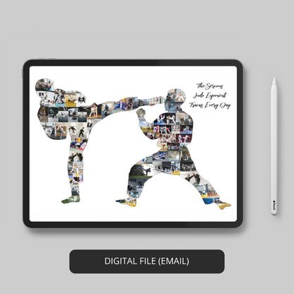 Jiu Jitsu Father's Day Gift: Customized Photo Collage Art