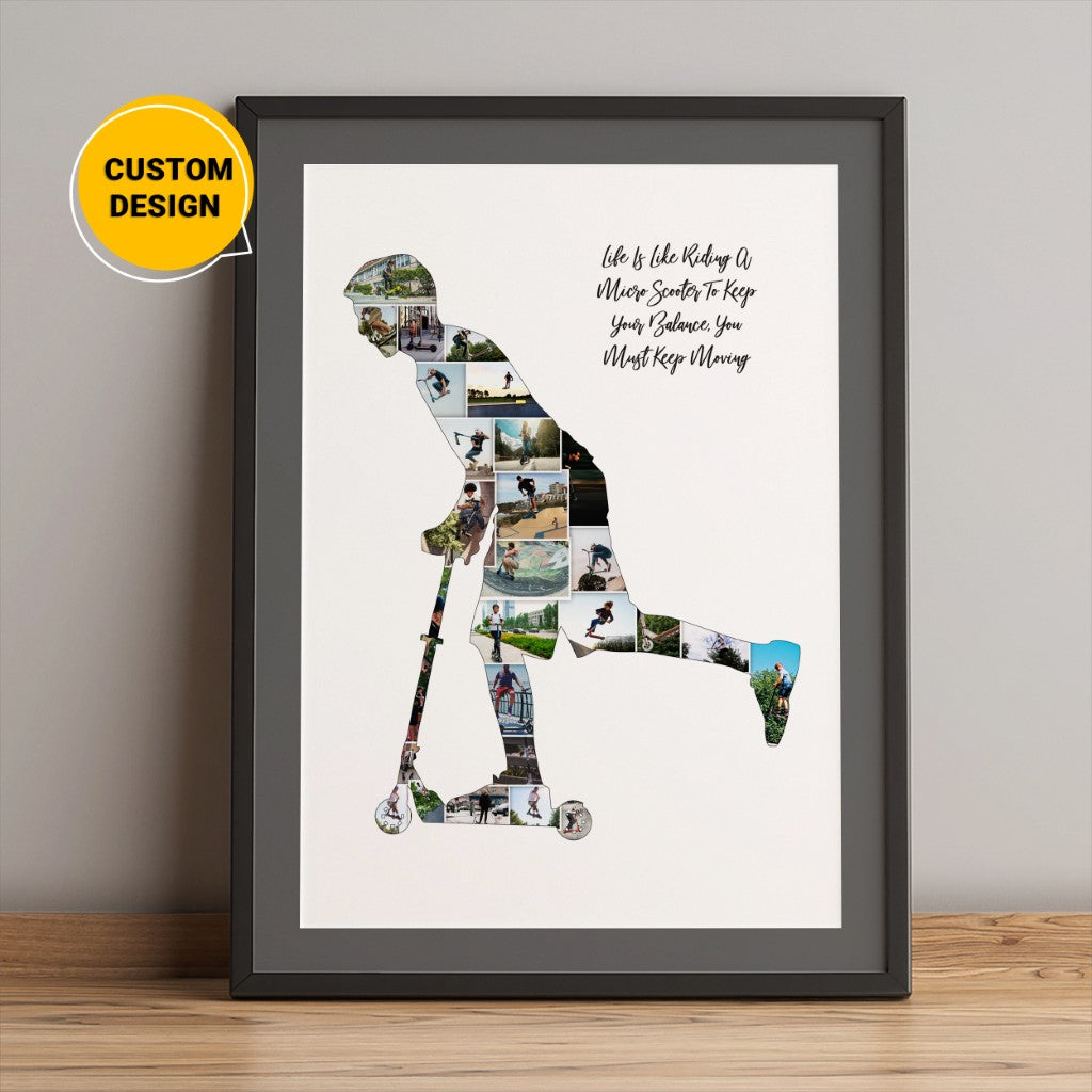 Custom Scooter Photo Collage - Personalized Gift for Scooter Riders