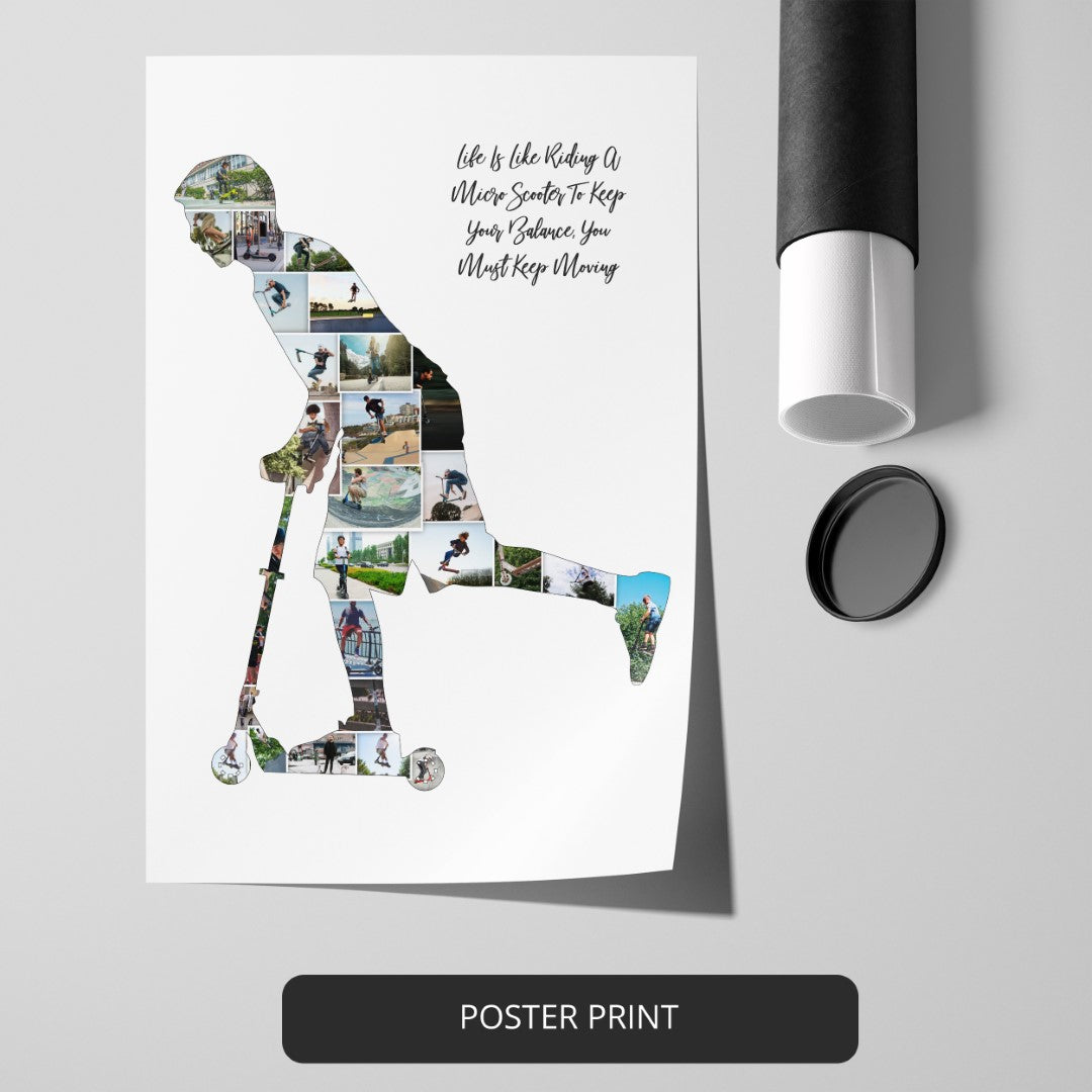 Gifts for Scooter Riders - Unique Personalized Photo Collage