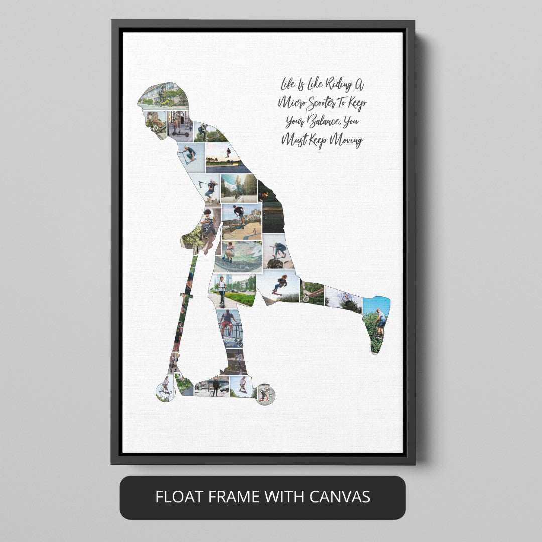 Gifts for Scooter Lovers - Personalized Scooter Themed Collage