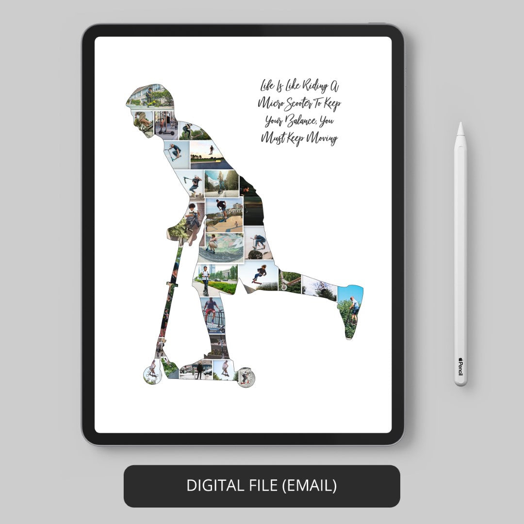 Scooter Gift Ideas - Custom Photo Collage for Scooter Enthusiasts