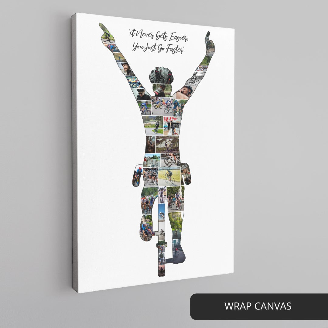 Unique Personalized Cycling Gifts: Custom Photo Collage for Riders