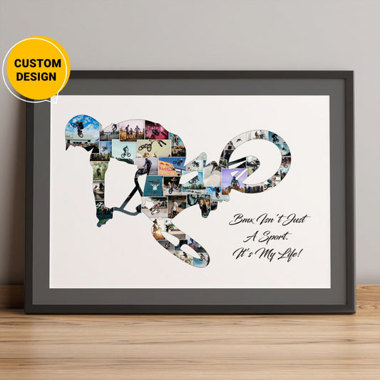 Personalized photo collage: Unique cycling-themed gift for cycling lovers
