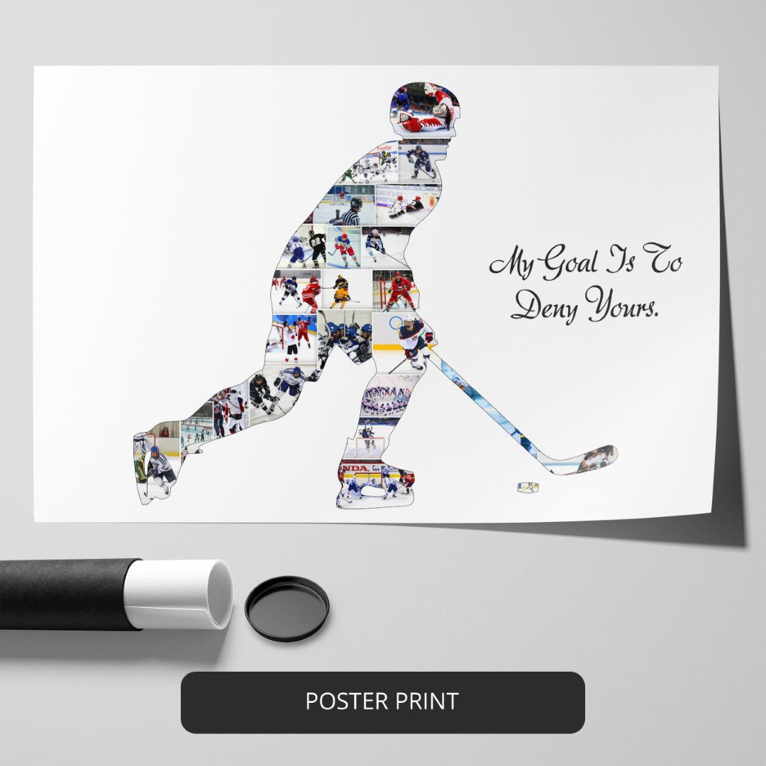 Unique Ice Hockey Gift: Personalized Photo Collage for Boys