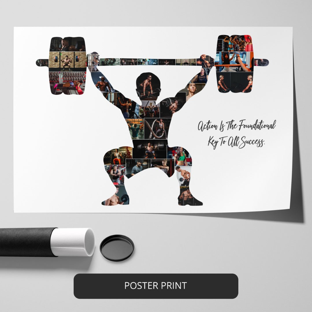 Gifts for a Bodybuilder - Customized Photo Collage with Fitness Theme