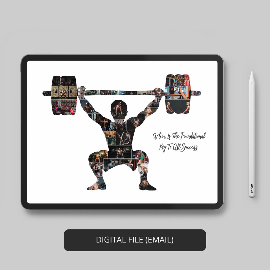Bodybuilding Gift Ideas for Him - Personalized Photo Collage for Bodybuilder Boyfriend