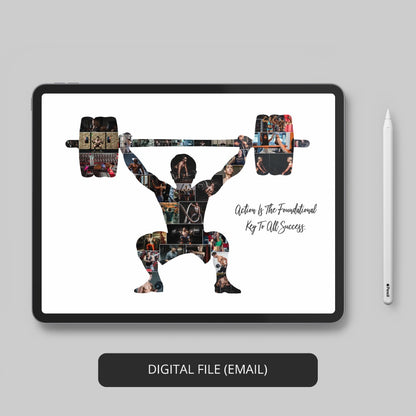 Bodybuilding Gift Ideas for Him - Personalized Photo Collage for Bodybuilder Boyfriend