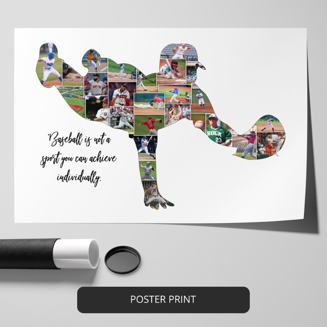 Baseball Coaches Gift Ideas - Personalized Baseball Photo Collage
