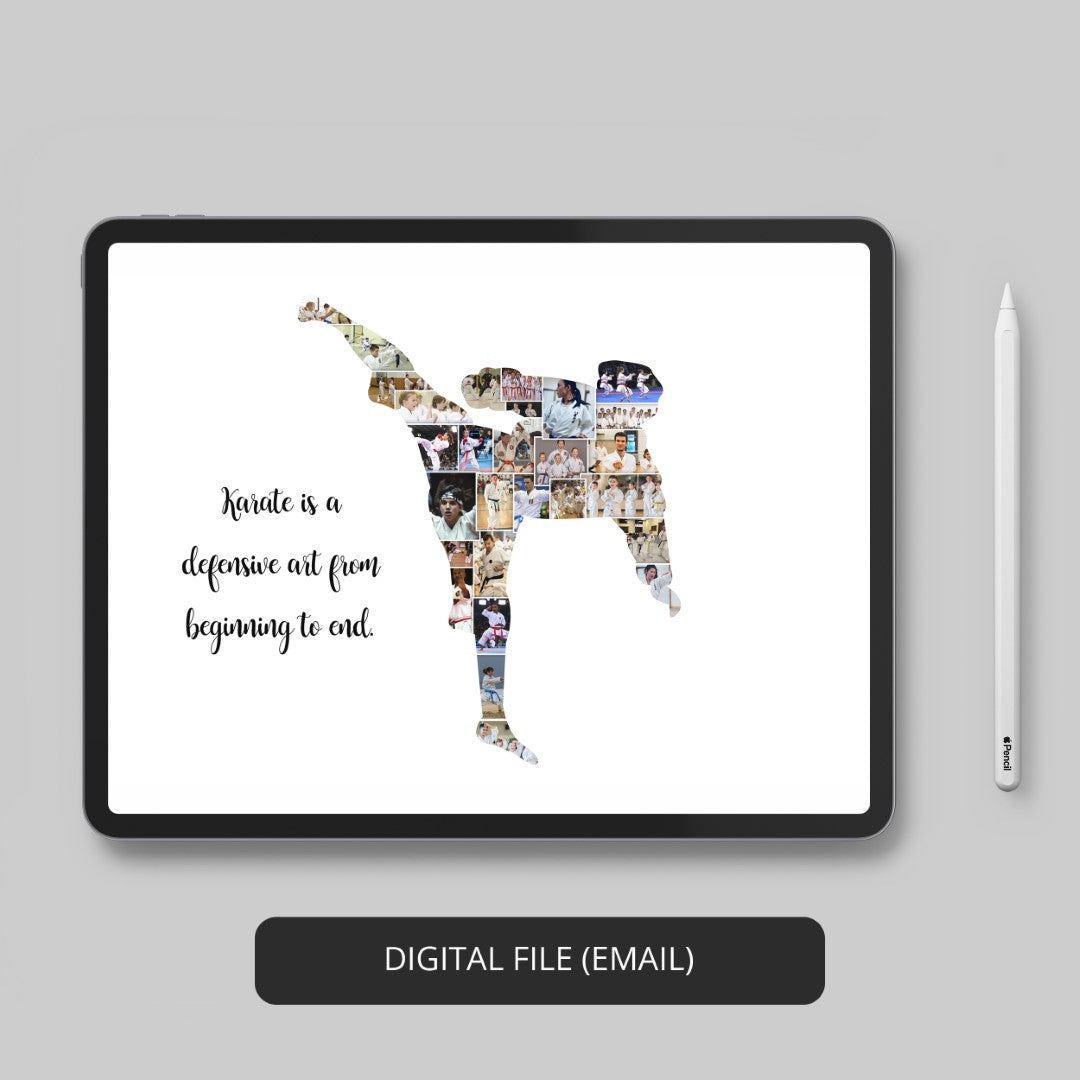 Unique Karate Artwork: Personalized Photo Collage for Karate-Themed Gifts