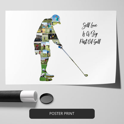 Retirement Gift for Golfer: Unique Personalized Photo Collage with Golfing Theme