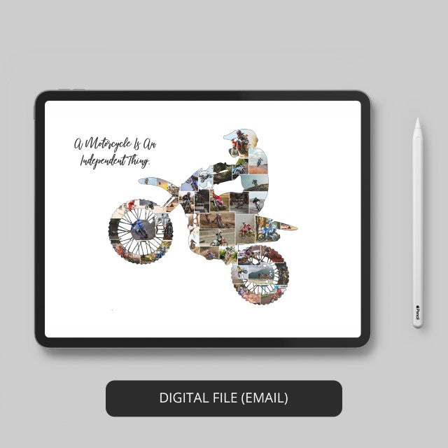 Motorcycle Artwork - Personalized Motorcycle Photo Collage for Motorcycle Enthusiasts