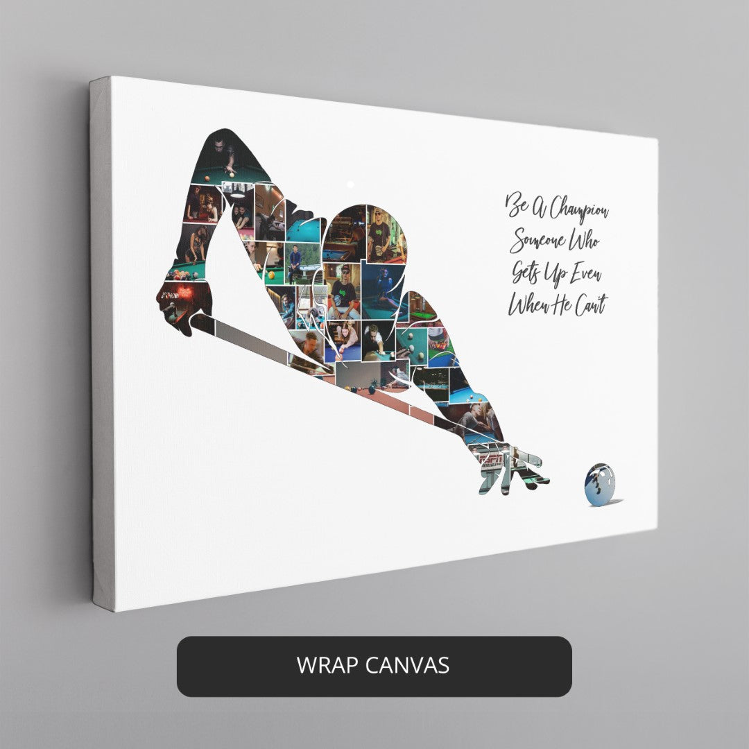 Pool Player Gift Ideas: Customized Photo Collage - Enhance Your Pool Table Room
