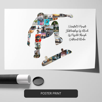 Gift for Skateboarder: Customized Photo Collage for Skateboarding Enthusiasts