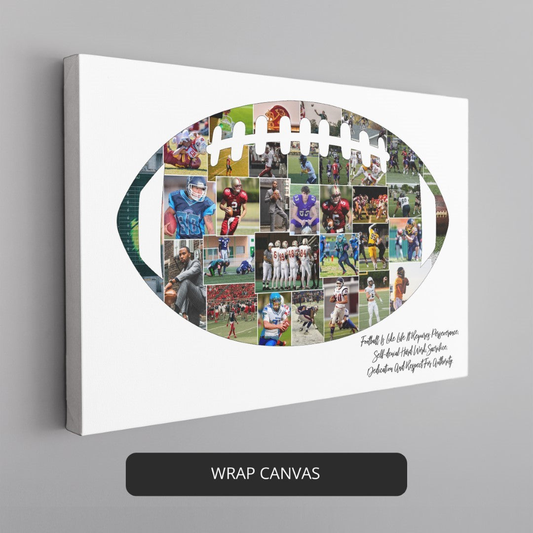Rugby Ball Gifts: Handcrafted Photo Collage for Rugby Enthusiasts