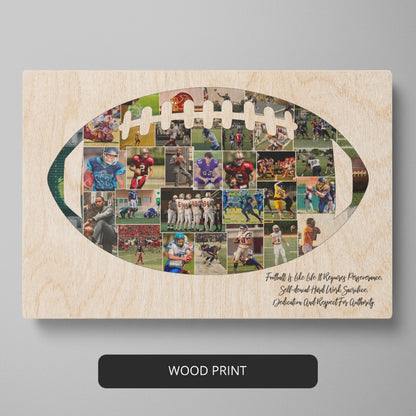Eye-catching Rugby Ball Poster: Personalized Photo Collage for Sports Decor