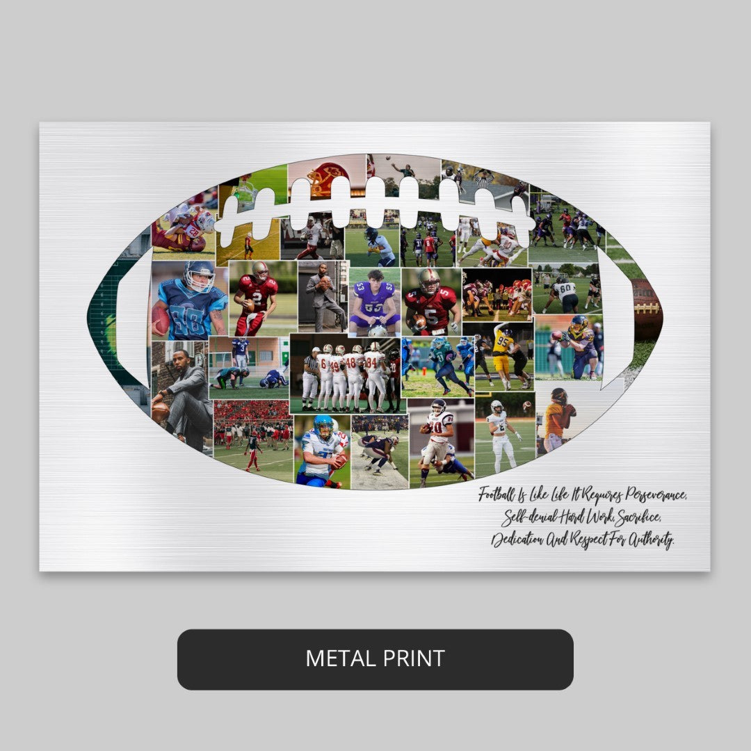 Stylish Rugby Ball Photo Frame: Customizable Photo Collage for Rugby Fans