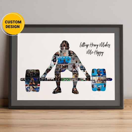 Personalized Weight Lifting Gifts Best Gifts for Weightlifters Picture  Collage Gym Gifts for Him Weightlifting Poster 