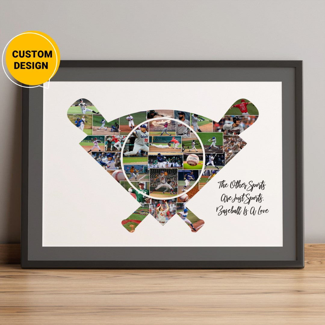 Personalized Baseball Photo Collage - Unique Baseball Gift Ideas for Fans"