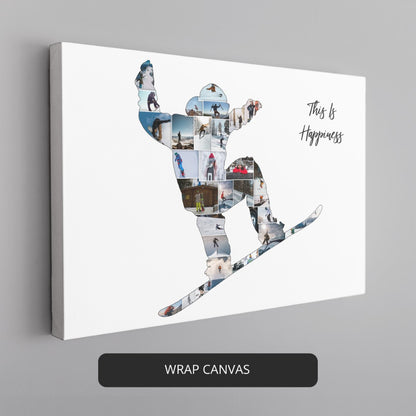 Snowboarding Gift Ideas for Him - Personalized Snowboarding Canvas Wall Art