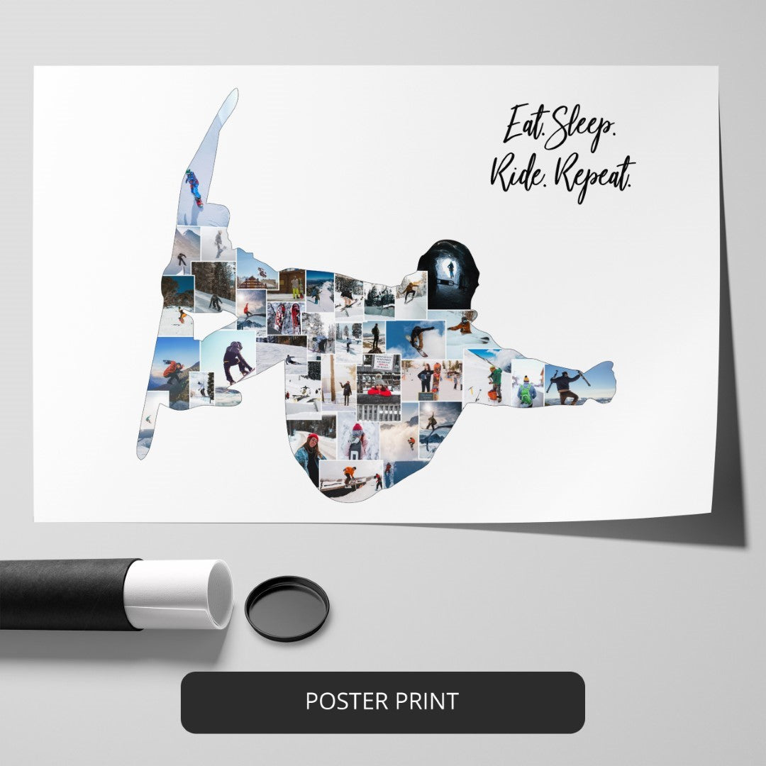 Snowboard Gifts: Unique Personalized Photo Collage