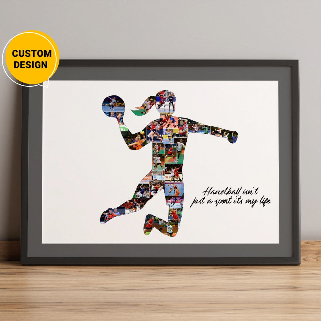 Handball art personalized photo collage - Ideal gift for handball players