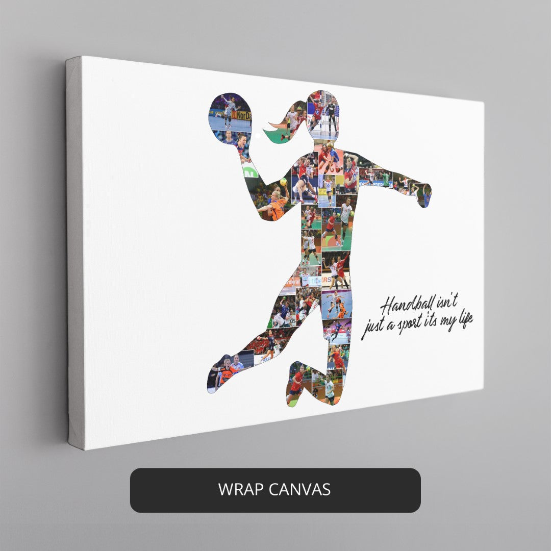 Unique handball poster - Customizable photo collage for handball fans