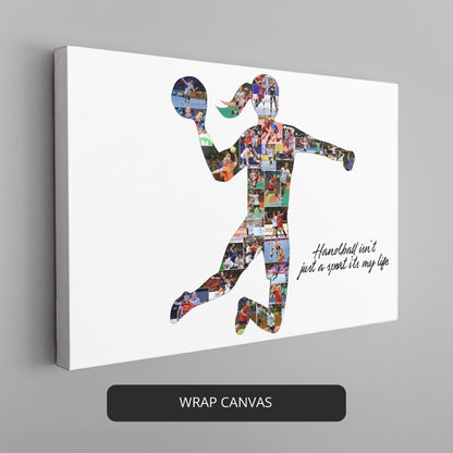 Unique handball poster - Customizable photo collage for handball fans