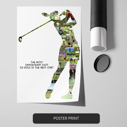 Unique Golf Gift for Women: Personalized Photo Collage