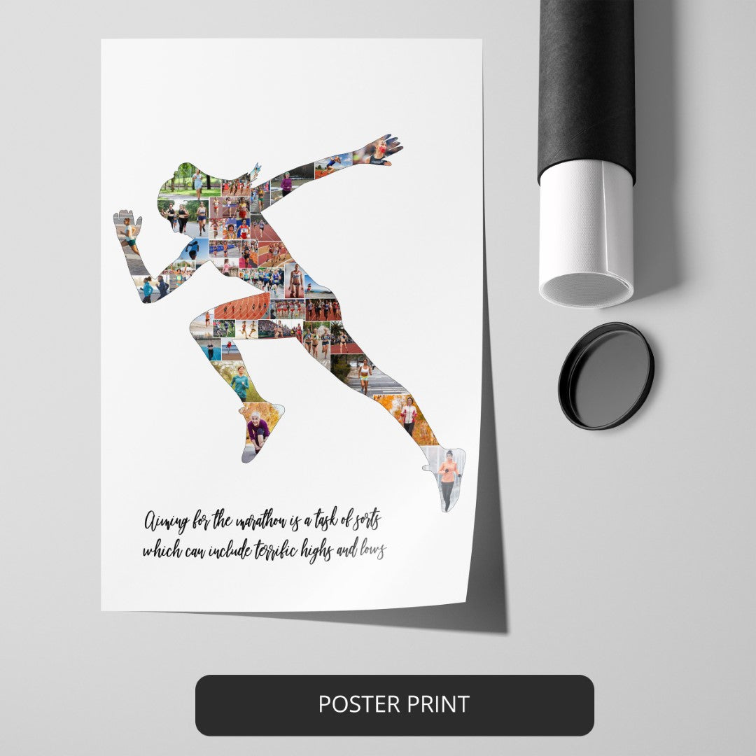 Running Gifts for Women and Men - Customized Photo Collage