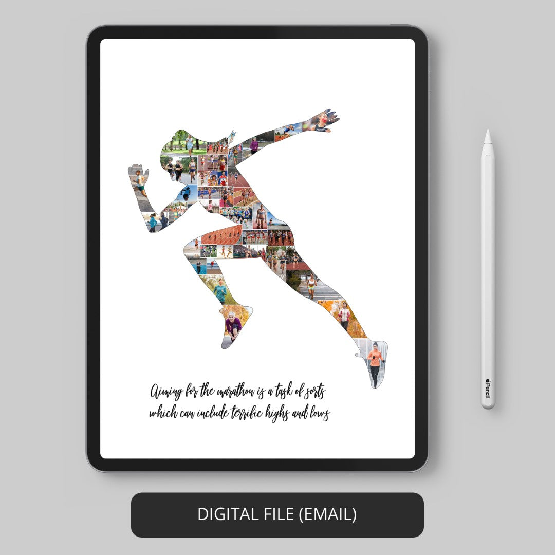 Customized Photo Collage - Ideal Gift for Runners and Marathon Participants