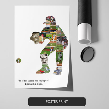 Unique Baseball Team Gift Idea: Customized Photo Collage for Baseball Lovers