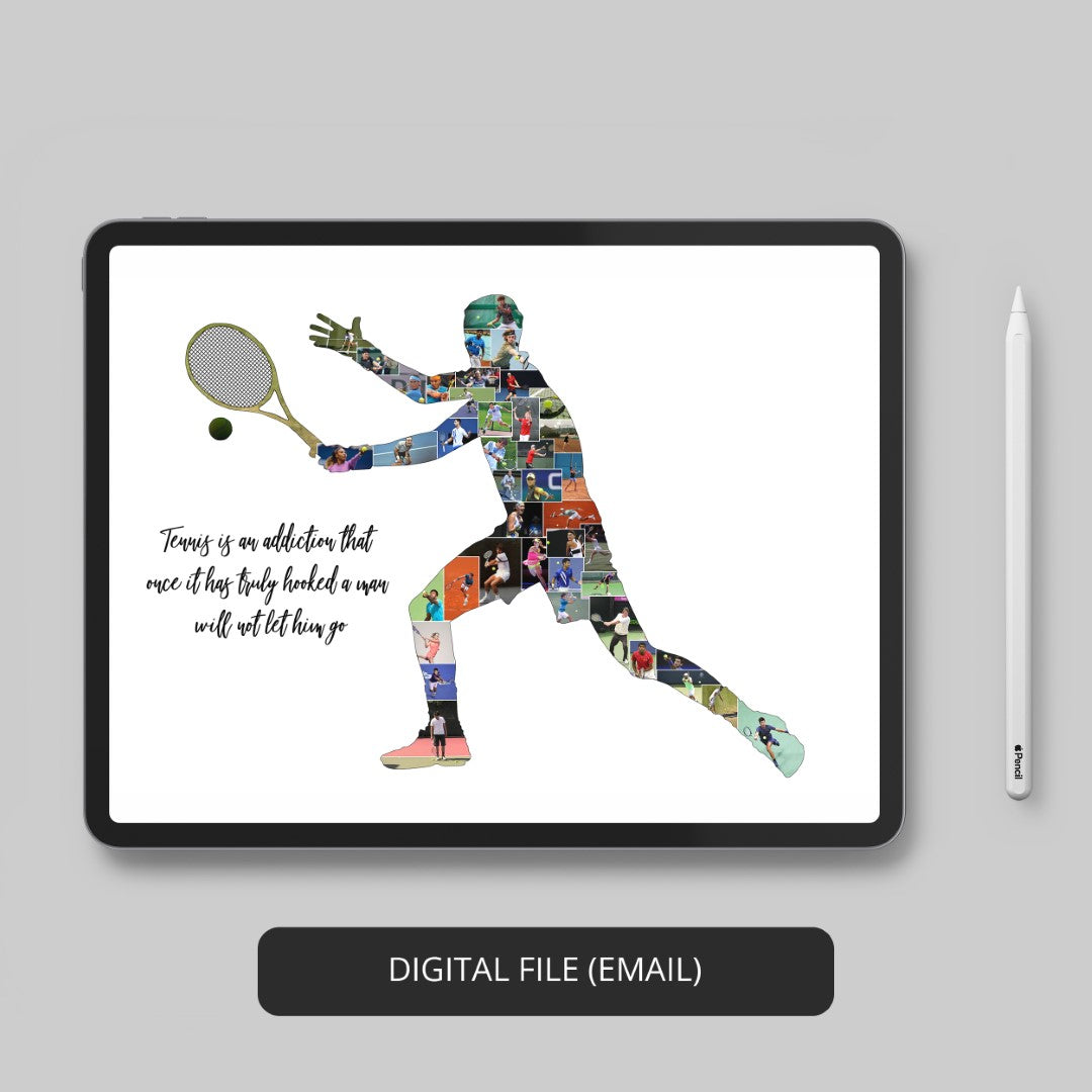 Best Gifts for Tennis Lovers - Personalized Tennis Photo Collage for Sports Enthusiasts