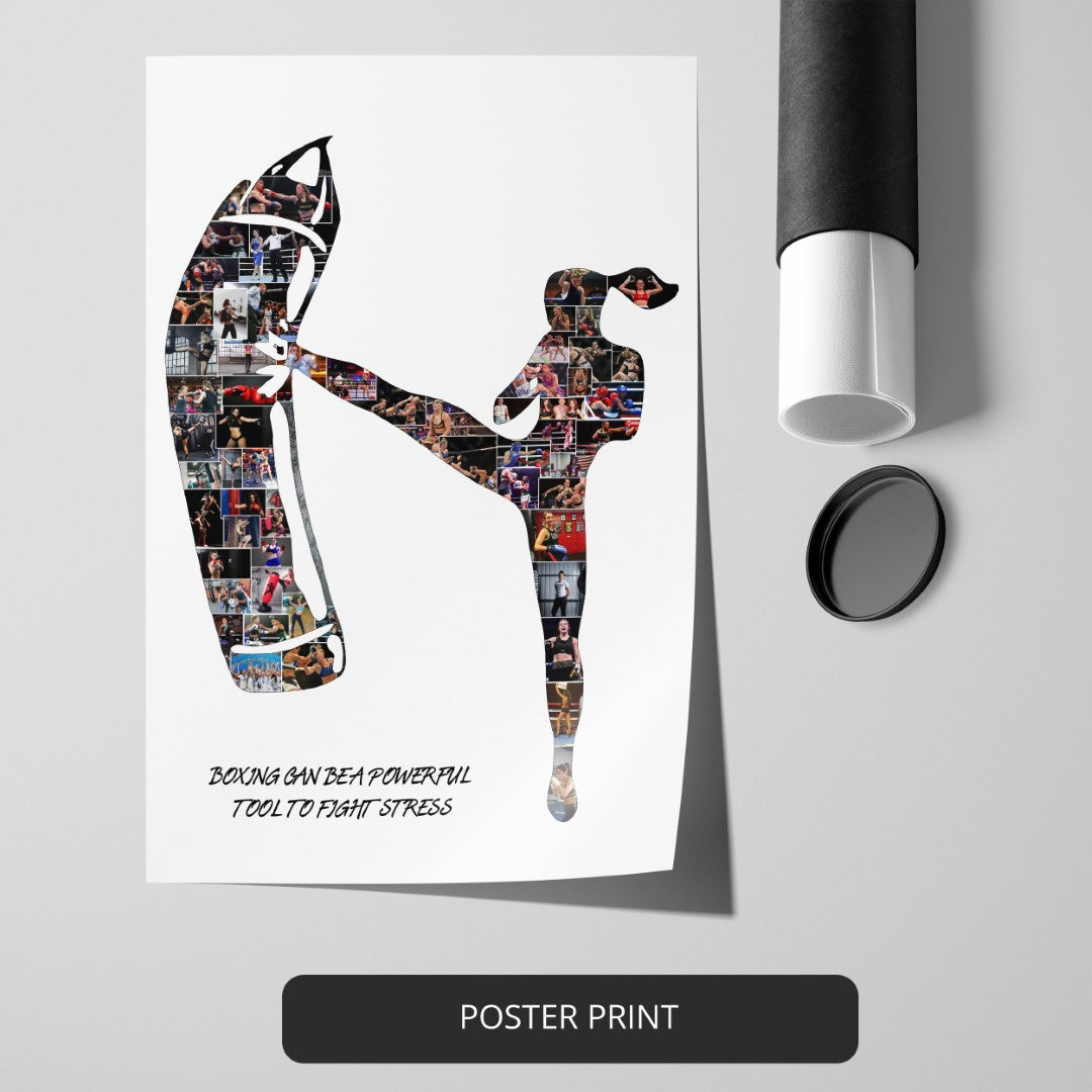 The Boxer Art: Custom Photo Collage for Boxing Enthusiasts