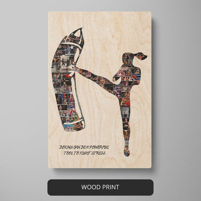 Boxer Decor: Handcrafted Photo Collage for Boxing Enthusiasts