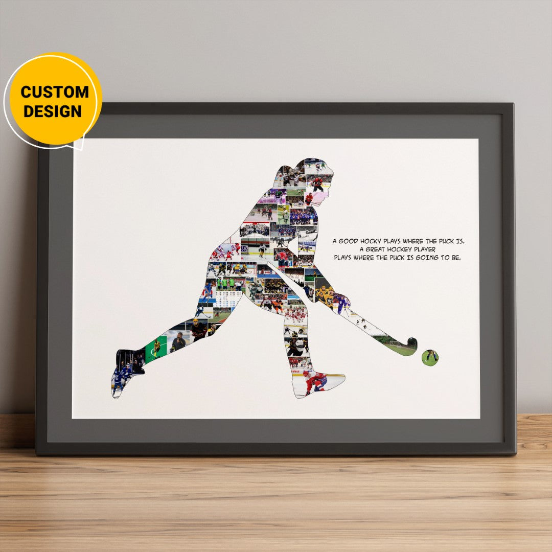 Personalized photo collage - Ideal gift for the hockey fan