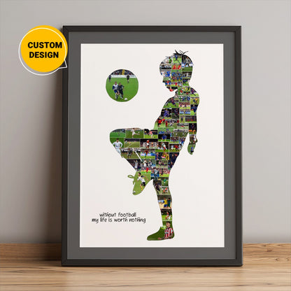 Personalized Soccer Photo Collage: Ideal Soccer Mom Gift for Soccer Lovers"
