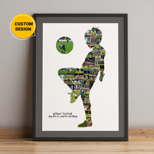 Personalized Soccer Photo Collage: Ideal Soccer Mom Gift for Soccer Lovers"