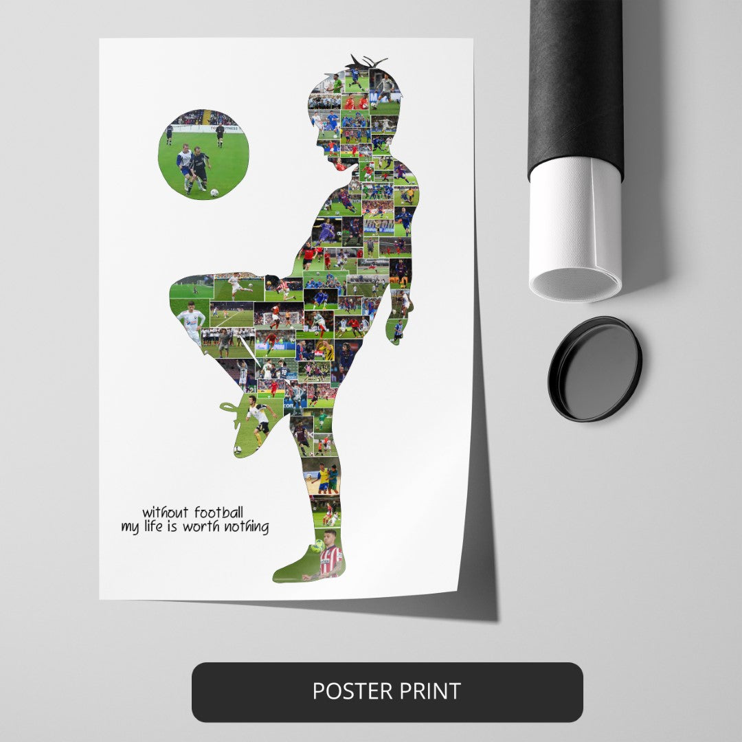 Soccer Artwork: Unique Soccer Gift and Photo Collage for Soccer Enthusiasts