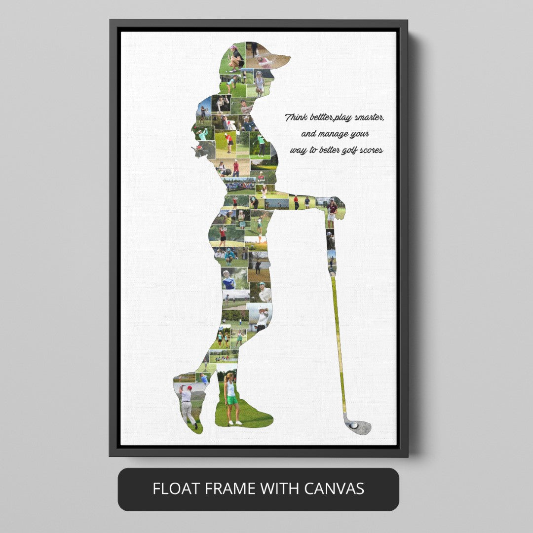 Elegant Golf Gifts for Ladies - Customizable Golf-Inspired Photo Collage